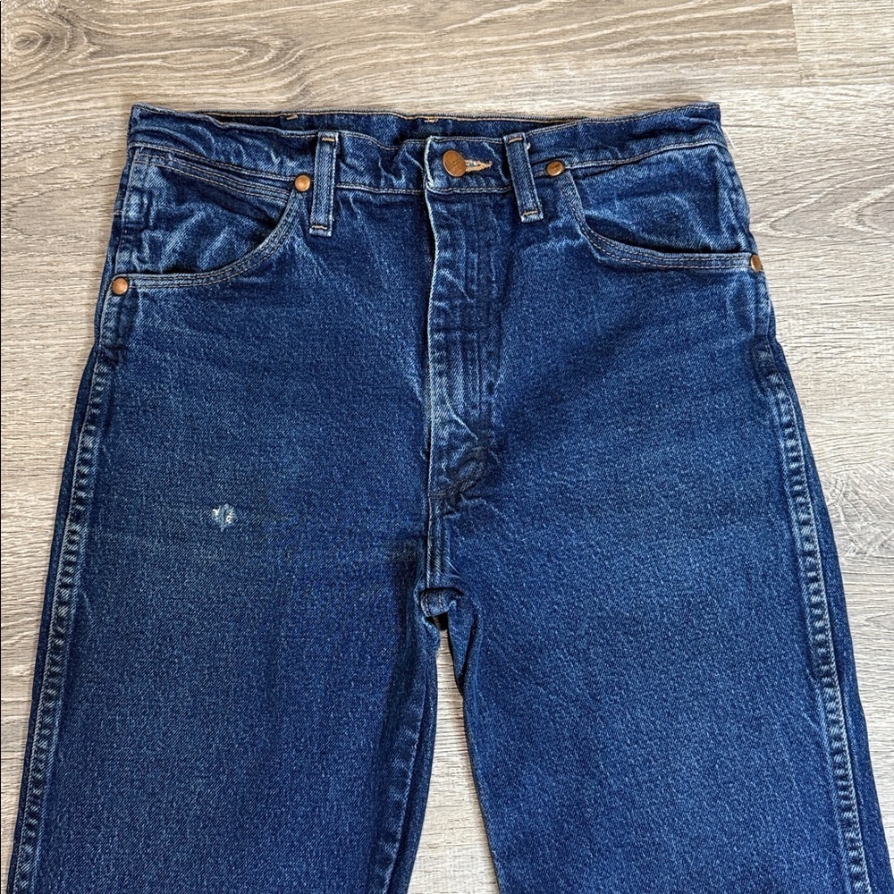 Wrangler Women’s High Rise Straight Leg Jeans Dark Blue Sz 30x34 - Picture 2 of 10